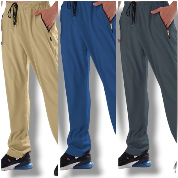 AIRIKE Men's elastic waist hiking pants/sweatpants with zipper pockets - Picture 1 of 9